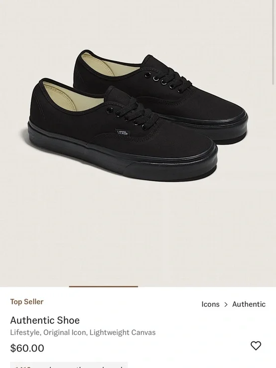Vans Authentic Low-Top Sneakers - Black - Picture 2 of 4